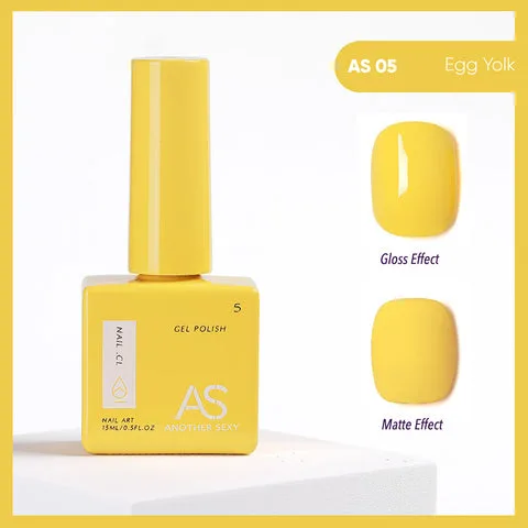 AS05 Egg Yolk gel nail colour swatch