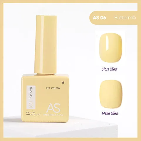 AS06 Buttermilk gel nail colour swatch