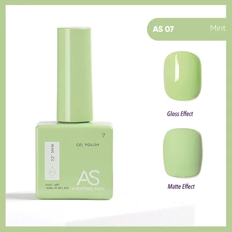 AS07 Mint gel nail colour swatch