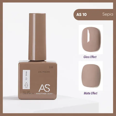 AS10 Sepia gel nail colour swatch