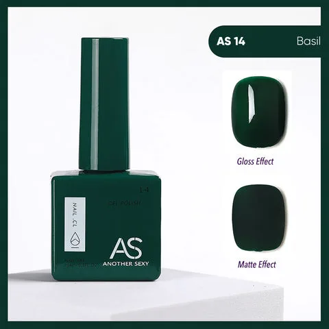 AS14 Basil gel nail colour swatch
