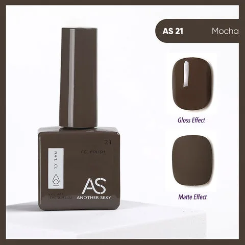 AS21 Mocha gel nail colour swatch