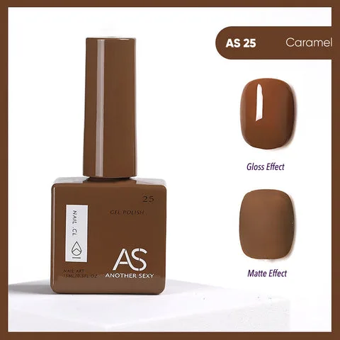 AS25 Caramel gel nail colour swatch