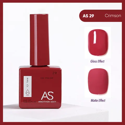 AS29 Crimson gel nail colour swatch