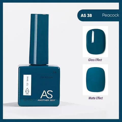 AS38 Peacock gel nail colour swatch