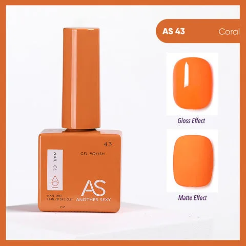 AS43 Coral gel nail colour swatch