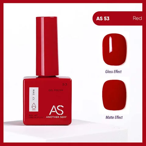 AS53 Red gel nail colour swatch